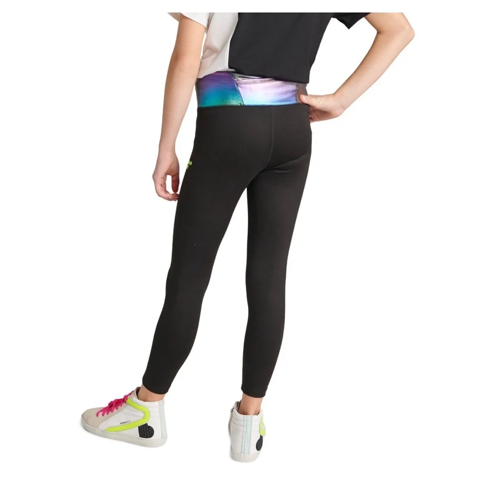 Girls’ J-Sport justice Cross Waistband Active 3-D printed logo Leggings size 10M